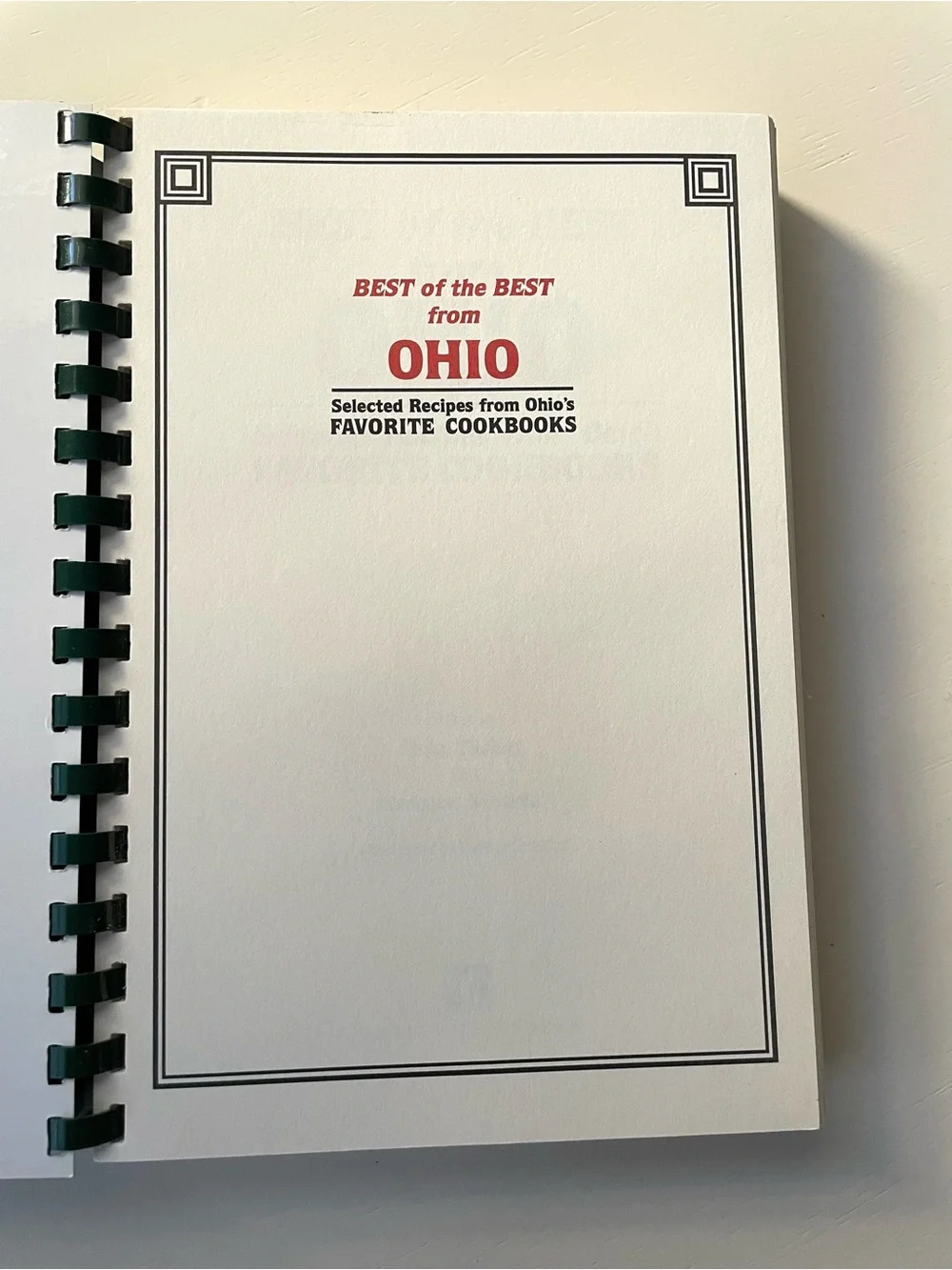 Vintage 1996 Best of The Best Ohio cookbook state recipes